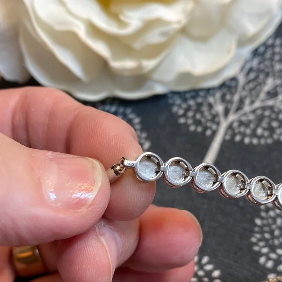 Zales 925 Silver with Diamonds Bolo Adjustable Bracelet - Picture 4 of 11